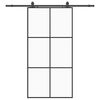 vidaXL Porta Scorrevole con Ferramenta Nera 102x205 cm in Vetro ESG