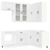 vidaXL Unit&agrave; Cucina KALMAR 8 pz Bianco Lucido Legno ingegnerizzato