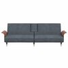 vidaXL Divano Letto con Portabicchieri in Velluto Grigio Scuro
