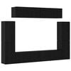 vidaXL Set mobile TV 8 pz Rovere nero Legno ingegnerizzato