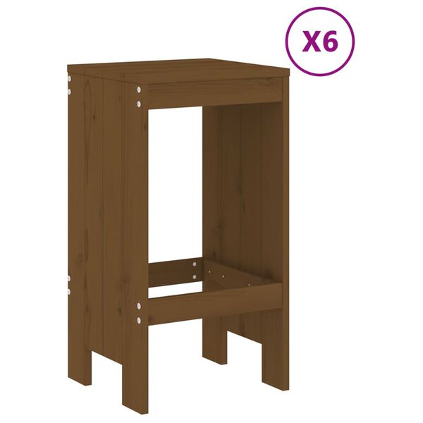 vidaXL Set Bar da Giardino 7 pz ambra in Legno Massello di Pino