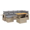 vidaXL Set Divani da Giardino 7 pz con Cuscini Beige in Polyrattan