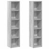 vidaXL Mobili Porta CD 2pz Grigio Sonoma 21x16x93,5 Legno Multistrato