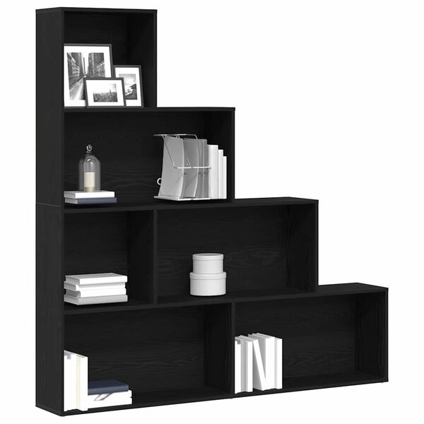 vidaXL Armadio per Libri Rovere Nero 155 x 24 x 160 cm