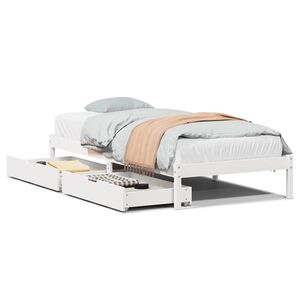 vidaXL Letto senza Materasso Bianco 75x190 in Legno Massello di Pino