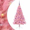 vidaXL Albero di Natale artificiale con luci integrate Rosa 150 cm PVC