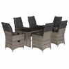 vidaXL Set da Pranzo da Giardino 7 pz con Cuscini in Polyrattan Grigio