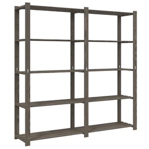 vidaXL Scaffale a 5 Livelli Grigio 170x38x170 cm in Legno di Pino