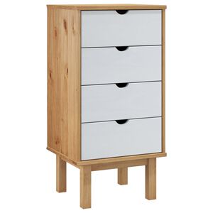 vidaXL Cassettiera OTTA Marrone e Bianco 45x39x90 cm in Legno di Pino