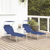 vidaXL Lettino da sole 2-persona 2 pcs Blu 58 x 188 x 77cm Tessuto