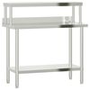 vidaXL Tavolo Lavoro Cucina con Ripiano 110x55x120 cm Acciaio Inox