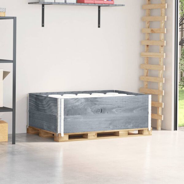 vidaXL Paretali per Pallet 2pz Grigi 120x80cm Legno Massello di Pino