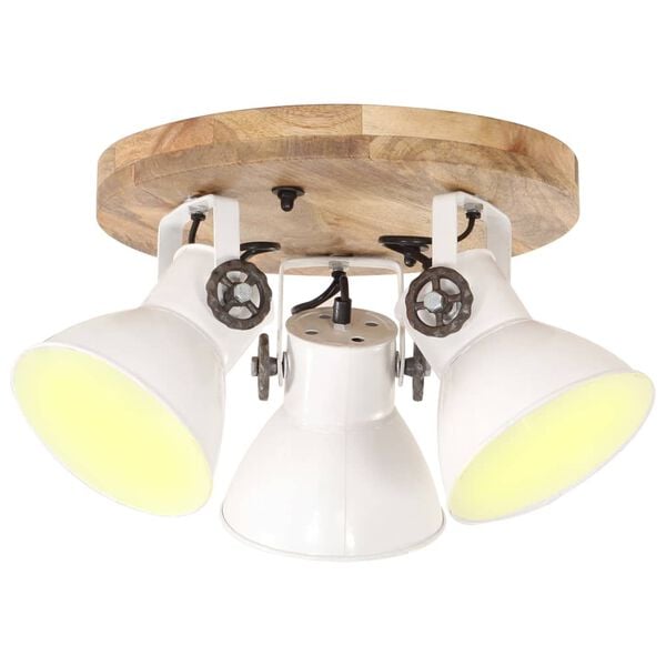 vidaXL Lampada a Sospensione Industriale 25 W Bianca 42x27cm E27