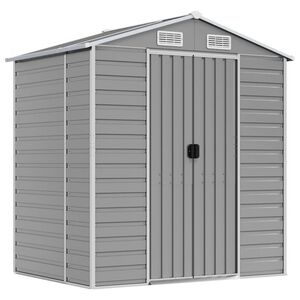 vidaXL Capanno da Giardino Grigio Chiaro 191x130x198cm Acciaio Zincato