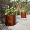 vidaXL Fioriere da Giardino 2 pz Esagono 46x40x45 cm in acciaio corten