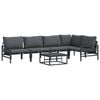 vidaXL Set Divano da Giardino 6 pz Nero Acciaio