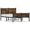 vidaXL Giroletto senza Materaso in Metallo Rovere Fumo 120x200 cm