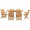 vidaXL Set da Pranzo per Giardino 7 pcs Marrone Legno di teak solido