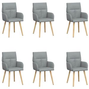 vidaXL Sedie da pranzo 6 pz Tessuto Grigio Chiaro 60 x 56 x 96 cm