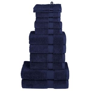 vidaXL Set ASciugamani SOLUND 12 pz Blu Navy 600 gsm