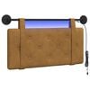 vidaXL Testiera sospesa Con luce LED Marrone Velluto