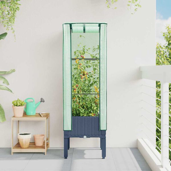 vidaXL Letto Rialzato con Copertura Serra Effetto Rattan 40x40x140 cm