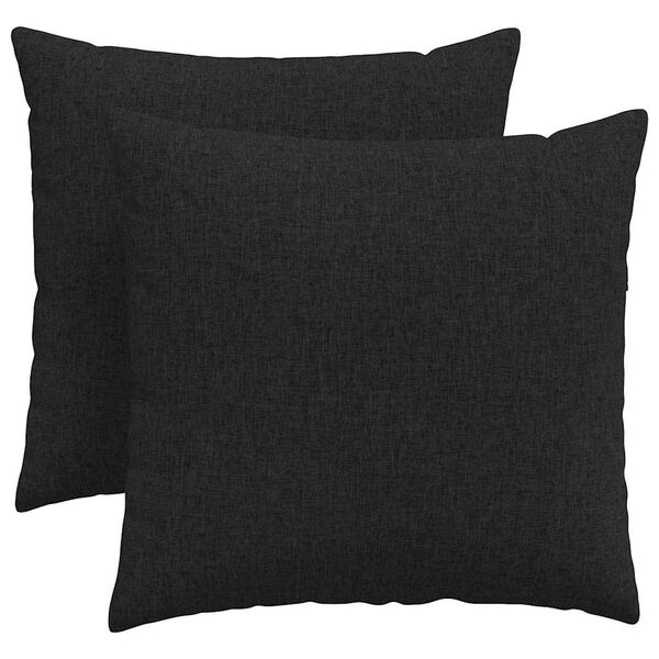 vidaXL Cuscini da Divano 2 pcs Nero 45 x 45 cm Tessuto