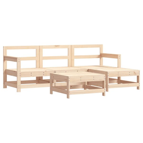 vidaXL Set Salotto da Giardino 5 pz in Legno Massello di Pino