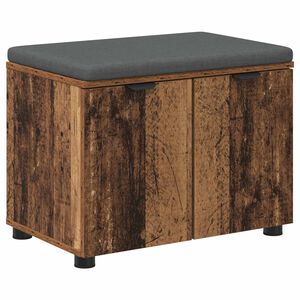 vidaXL Panca per ingresso con cuscino Legno vecchio 60 x 38 x 46 cm