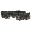 vidaXL Set Divano da Giardino 14 pz Grigio polyrattan