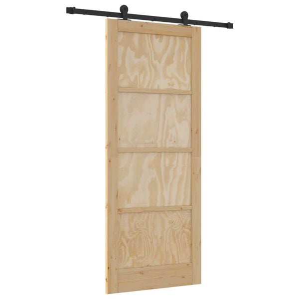 vidaXL Porta scorrevole ORKDAL Marrone 86 x 211 cm Pino massello