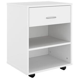 vidaXL Mobiletto con Ruote Bianco 46x36x59 cm in Legno Multistrato