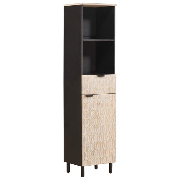 vidaXL Set da Bagno Finitura Bianco Lavato Legno di mango massello