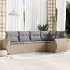 vidaXL Set Divano da Giardino 5 pz con Cuscini Beige in Polyrattan