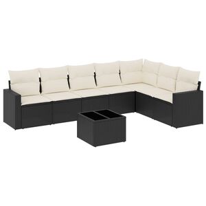 vidaXL Set Divani da Giardino con Cuscini 8 pz Nero in Polyrattan