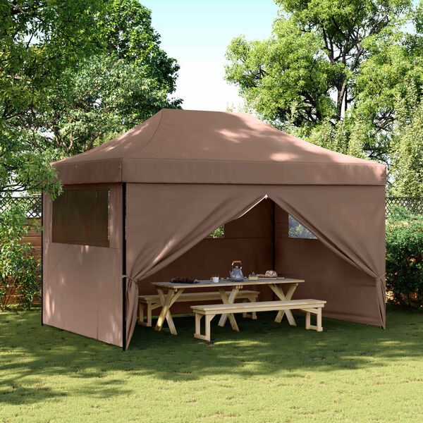 vidaXL Tenda Party Marrone 279 x 410 x 315 cm Tessuto Oxford