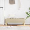 vidaXL panchina con cuscino Crema 113 x 57 x 39 cm Tessuto