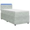 vidaXL Letto box spring con materasso Grigio Chiaro 80 x 200 cm