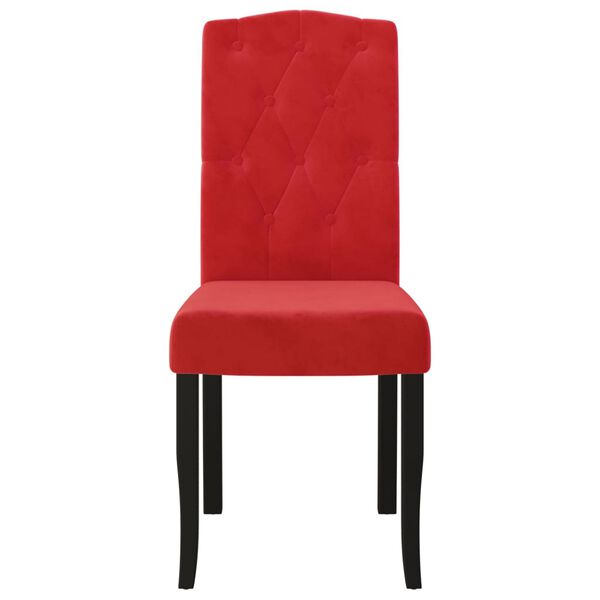 vidaXL Sedie da Pranzo 4 pz Rosso Vino in Velluto