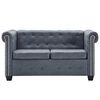 vidaXL Set Divani Chesterfield in Finta Pelle Scamosciata Grigio