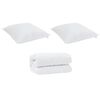 vidaXL Piumone con Cuscini con cuscino 3 pcs Bianco Microfibra