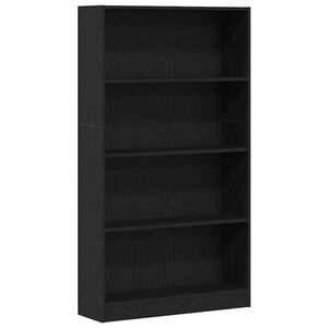 vidaXL Libreria a 4 Ripiani Rovere Nero 80x24x143 cm in Truciolato