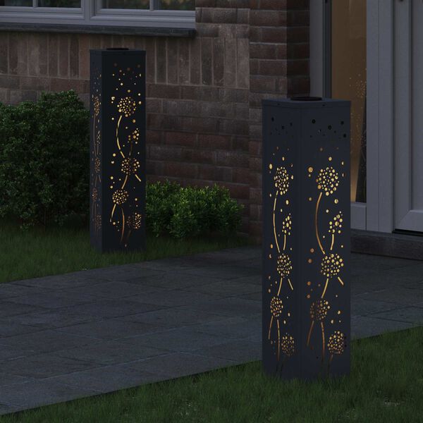 vidaXL Faro LED solare per sentieri 2 pcs Antracite