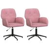 vidaXL Sedie da scrivania girevoli 2 pz 54 x 55 x 90 cm Rosa Velluto