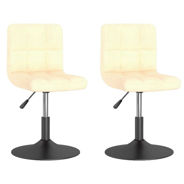 vidaXL Sedie da Pranzo Girevoli 2 pz Crema in Velluto