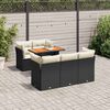 vidaXL Set Divano da Giardino 6 pz con Cuscini Nero in Polyrattan