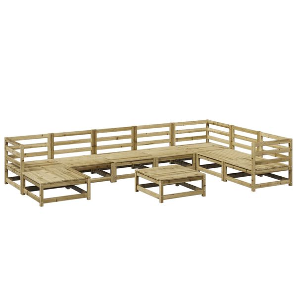 vidaXL Set Divani da Giardino 9 pz in Legno Impregnato di Pino