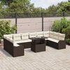 vidaXL Set Divano da Giardino 11 pcs Marrone Rattan in Polipropilene