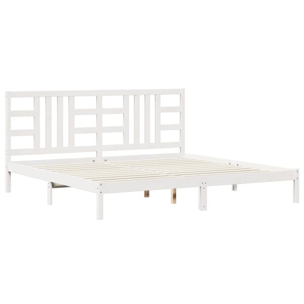 vidaXL Giroletto Bianco in Legno Massello 200x200 cm