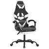 vidaXL Sedia da Gaming Girevole Poggiapiedi Nero e Bianco Similpelle